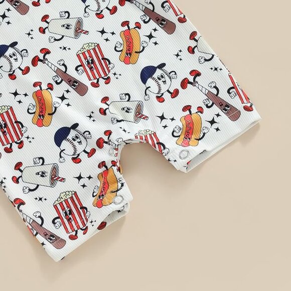 Newborn Infant Baby Boy Girl One Piece Romper Bodysuit Game Day Outfit 😊 - Picture 5 of 6